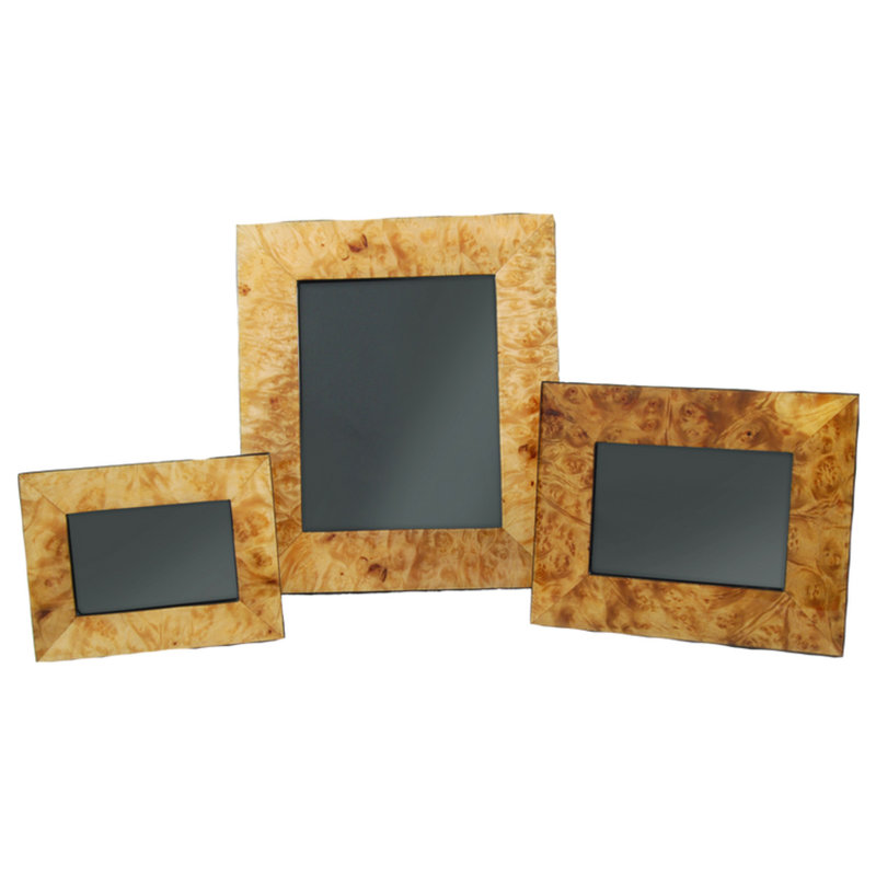 Cadre photo simple en bois, Ronce de noyer, L 6 po x H 4 po