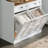 Tilt-Out Laundry Hamper Cabinet With 2 Drawers And 2 Removable Baskets, Farmhouse Laundry Organizer, Particleboard Storage For Bathroom, Laundry