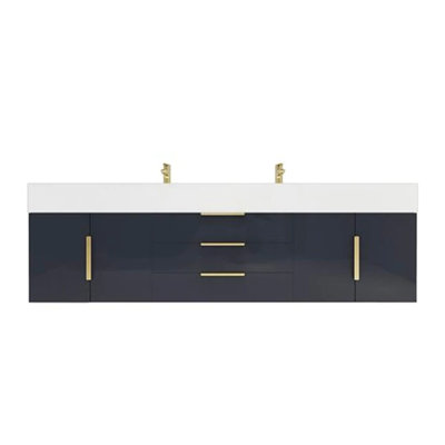 Ivanees 71.88'' Double Bathroom Vanity with Top