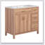 Meuble-lavabo de 36 po en bois avec cadre en bois massif, 2 portes à fermeture douce, 3 tiroirs à fermeture douce, tablette réglable, armoire de rangement moderne pour petites salles de bain