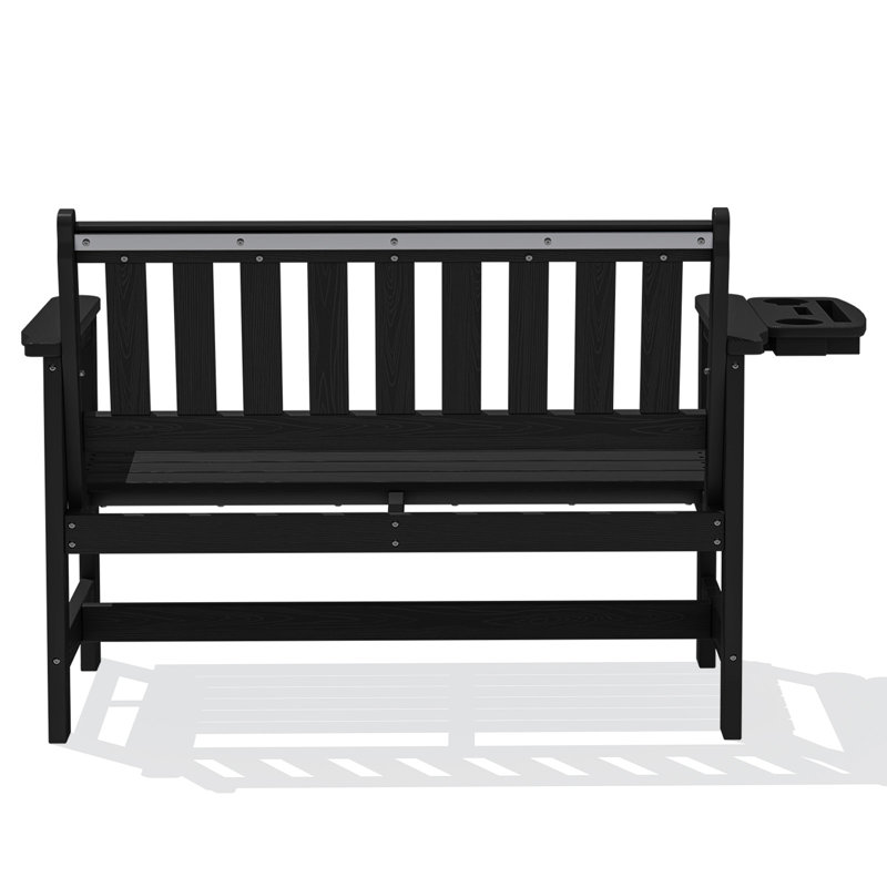 Banc d'extérieur en PEHD Genivieve, Black