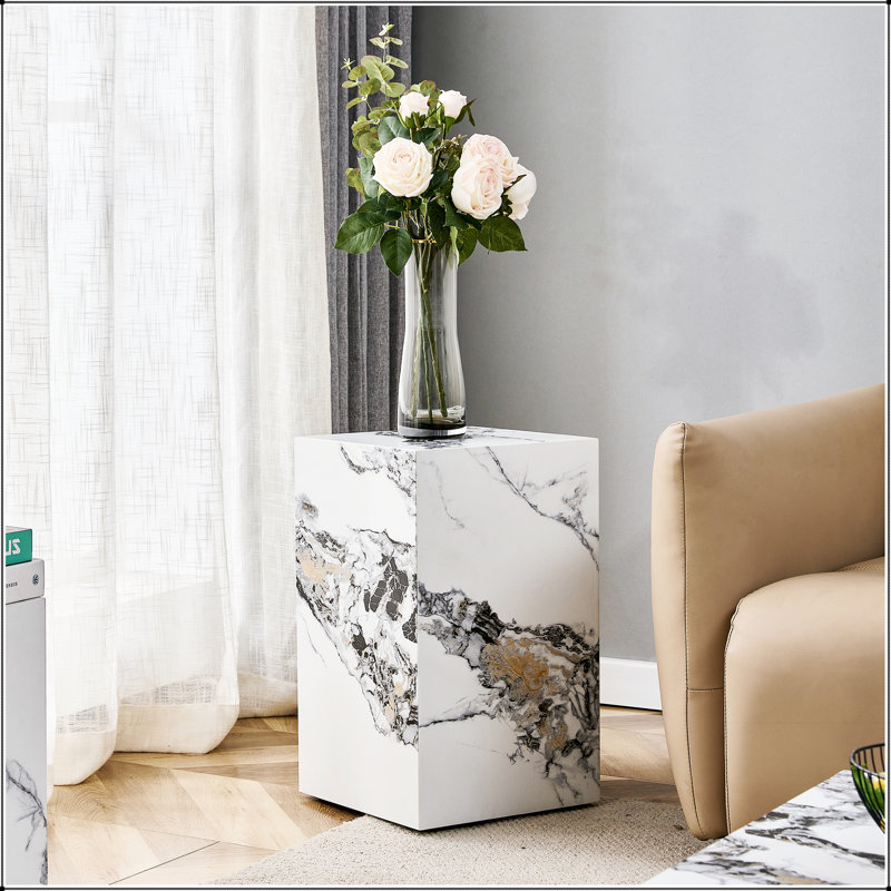 Table basse moderne en MDF avec motifs texturés en marbre, élégant et fonctionnel pour des espaces de vie améliorés