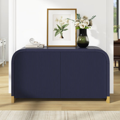 4-Door Curved Corner Design Wavy Door Panel Sideboard