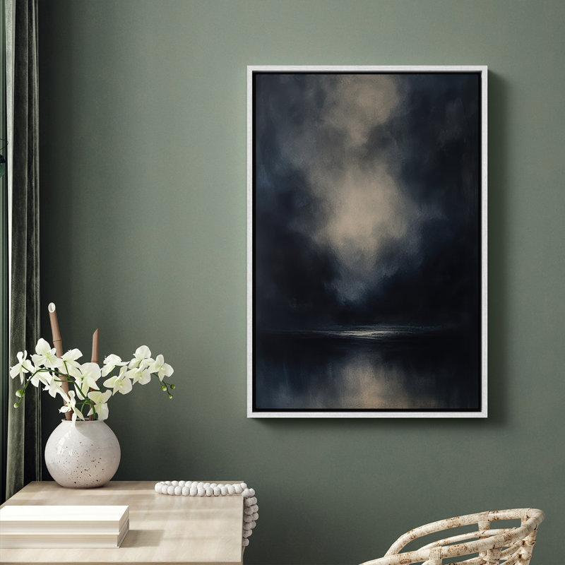 Art mural encadré abstrait rétro antique classique pour chambre à coucher, H 24 po x l 16 po, Blanc