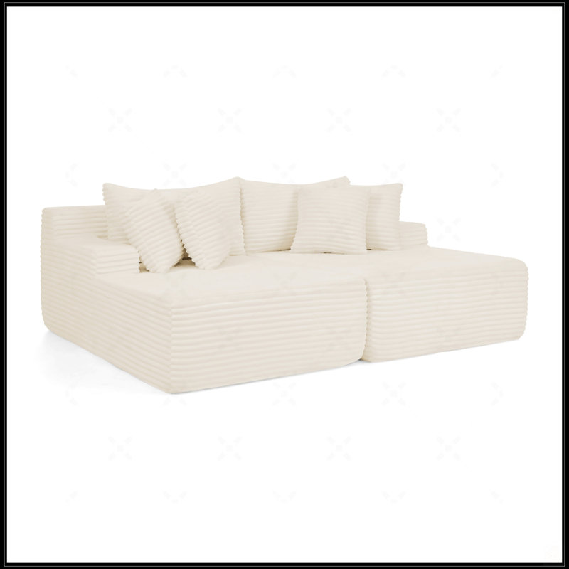 Méridienne à deux places, Beige