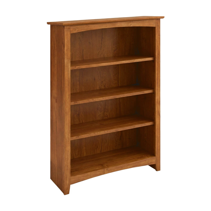 Malani 36" H Solid Wood Classic Bookcase, Tuscan Brown, (4 Shelves) 48"H x 31.75"W x 12.875"D