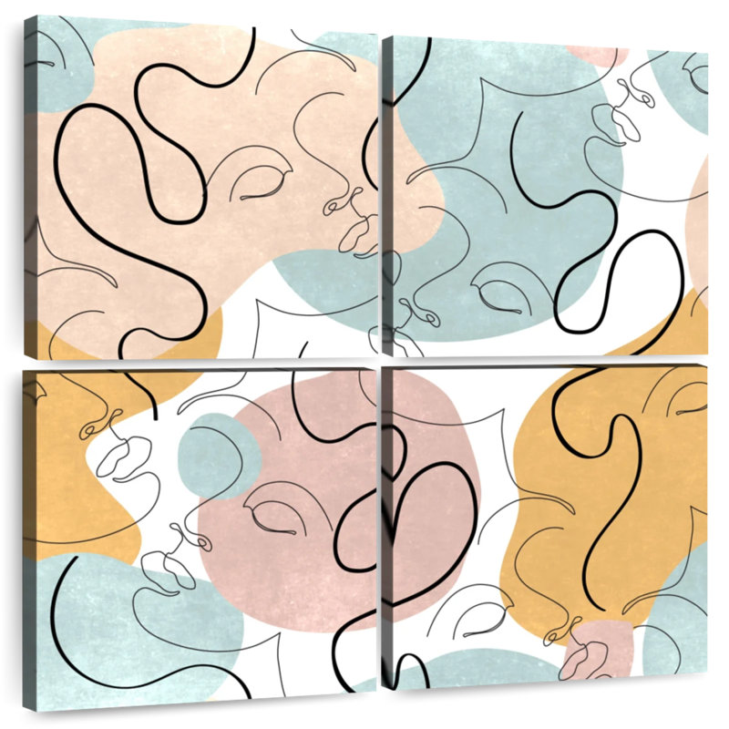 Portrait de femme abstraite Kerner, H 38 po x l 38 po