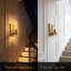 Ensemble de 18 appliques murales 18 po, luminaires de salle de bain dorés avec tube en verre transparent, éclairage moderne en laiton pour miroir, chambre à coucher, salon, couloir, escalier