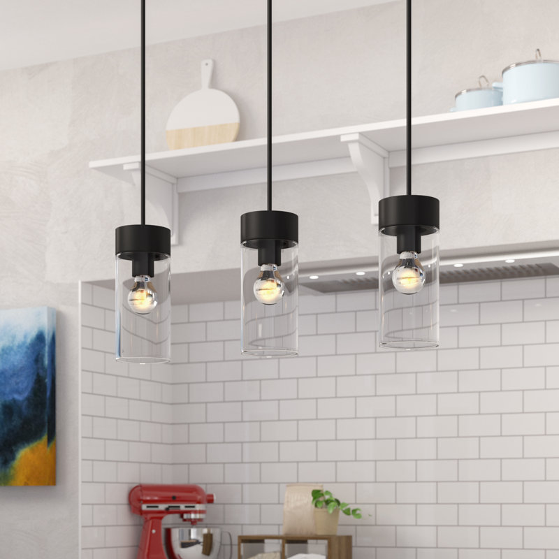 Luminaire suspendu linéaire à 3 lumières pour îlot de cuisine Monterey
