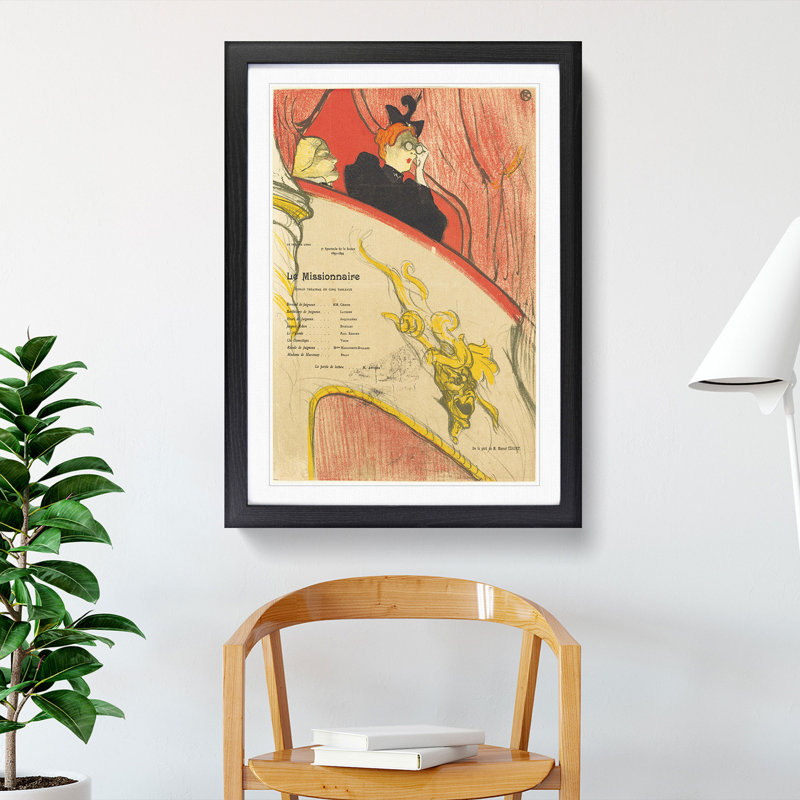 Le Missionnaire by Henri De Toulouse-Lautrec - Picture Frame Painting, 65cm H x 48cm W x 2cm D, Black Framed