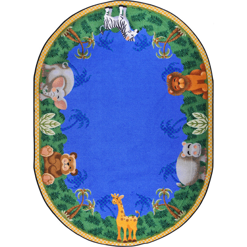 Tapis Just For Kids Jungle Friends, Ovale 7 pi 8 po x 10 pi 9 po