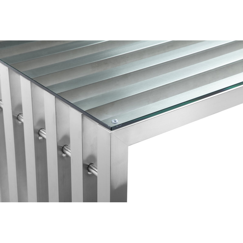     Bureau d'écriture en verre Pangea Home, Argent argent