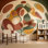 Papier peint amovible sur fond blanc Mid Century Modern