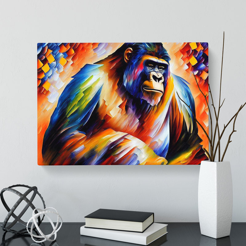 Gorilla Painting Vol.1 Abstract - Wrapped Canvas Print, 35cm H x 50cm W x 3cm D