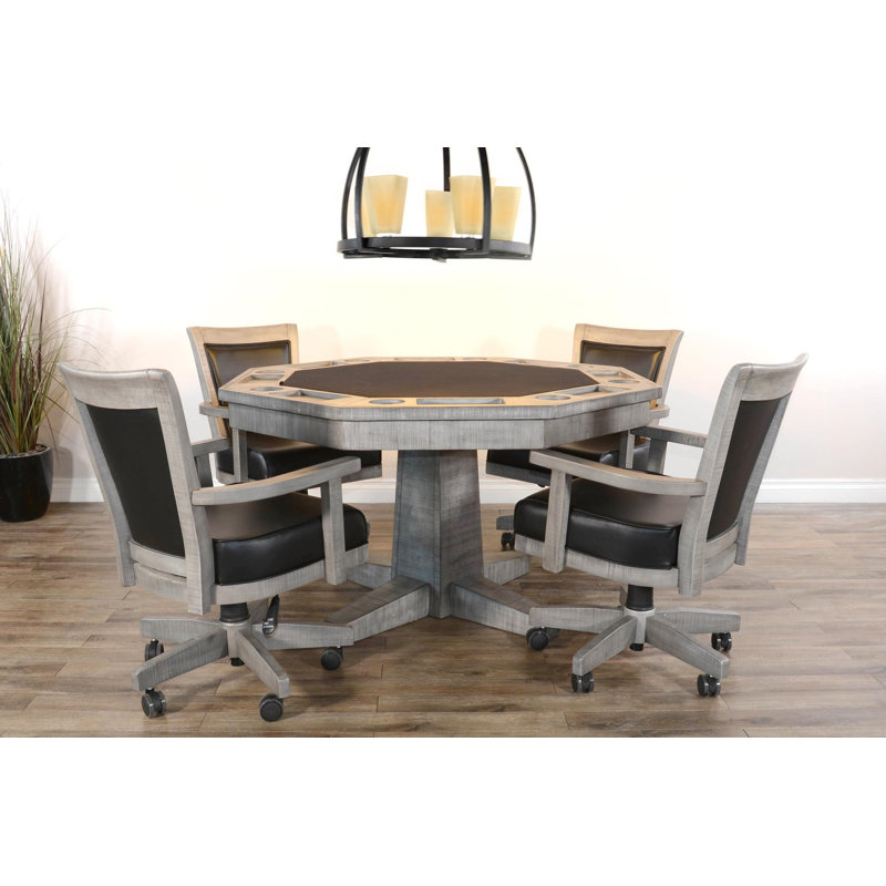 Sawyer Twain 53" 8 - Player Reversible Poker Table with Chairs Set