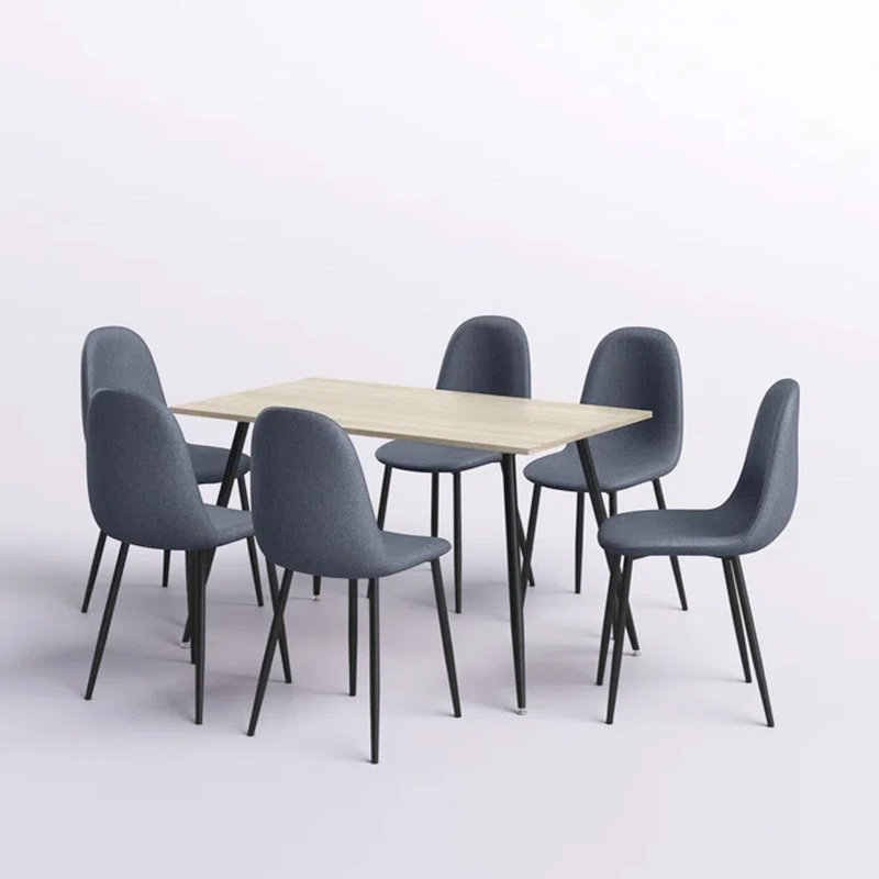 Ensemble repas pour 6 personnes Evaro, gris, Naturel / naturel