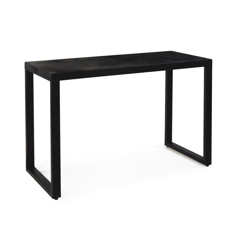 Modern Black Metal Table, 31" H x 46" W x 20" D