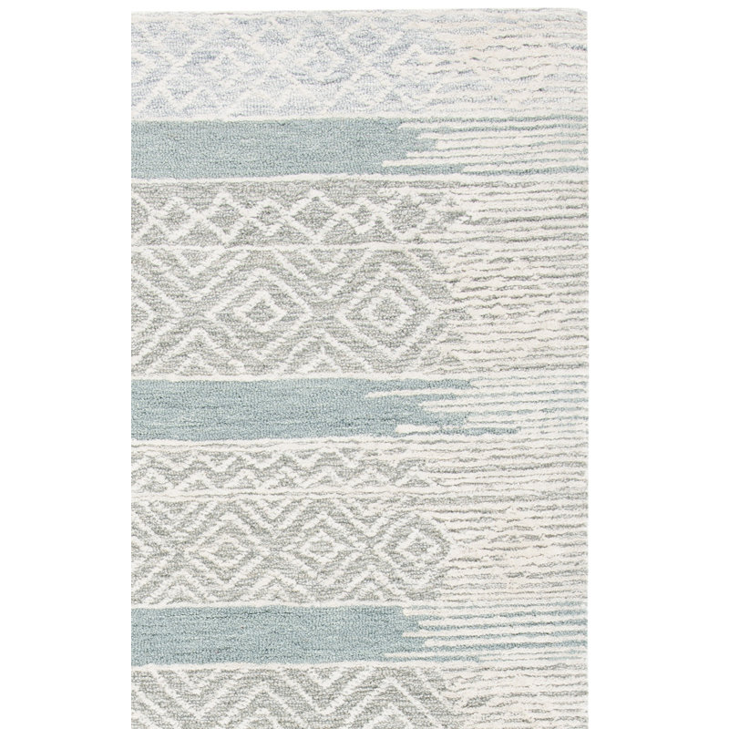 Metro Hand Tufted Wool/Cotton Abstract Rug in NATURAL/LIGHT GREY, Rectangle 4' x 6'
