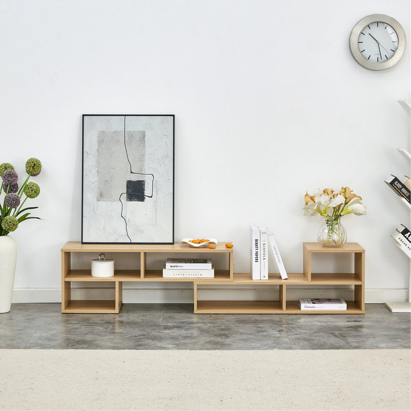 Versatile Cube TV Stand For Open Storage And Customizable Layout In Living Room, Burly Wood