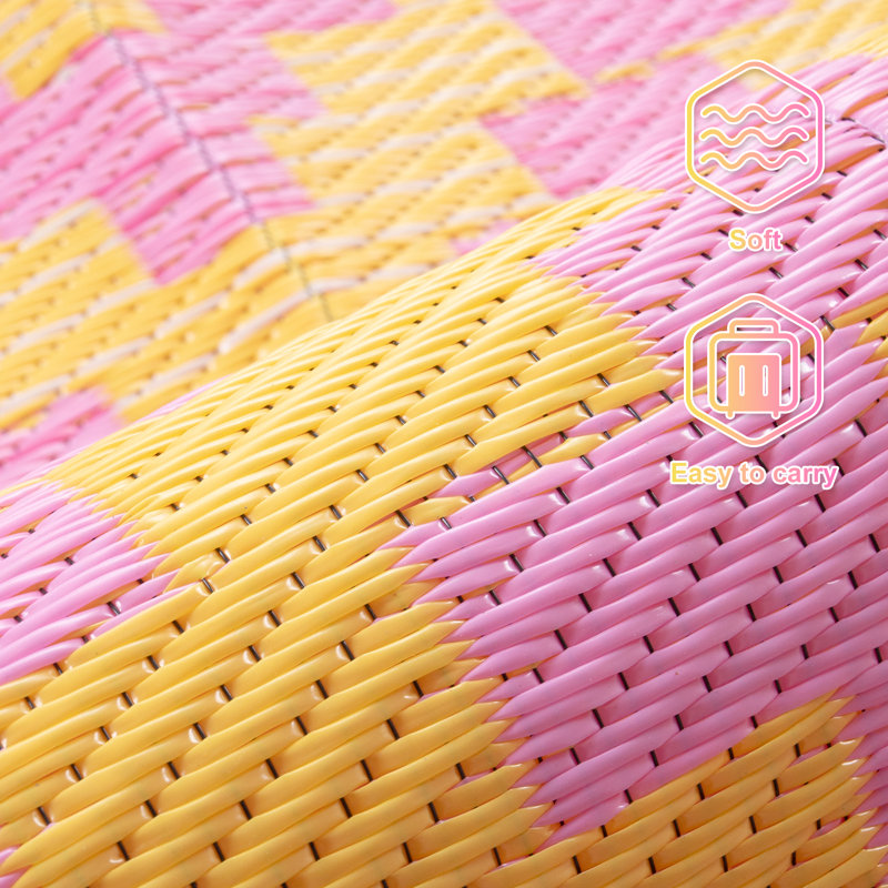 Tapis d'extérieur imperméable et réversible tant pour le patio que pour le camping, Rectangulaire 8 pi x 10 pi
