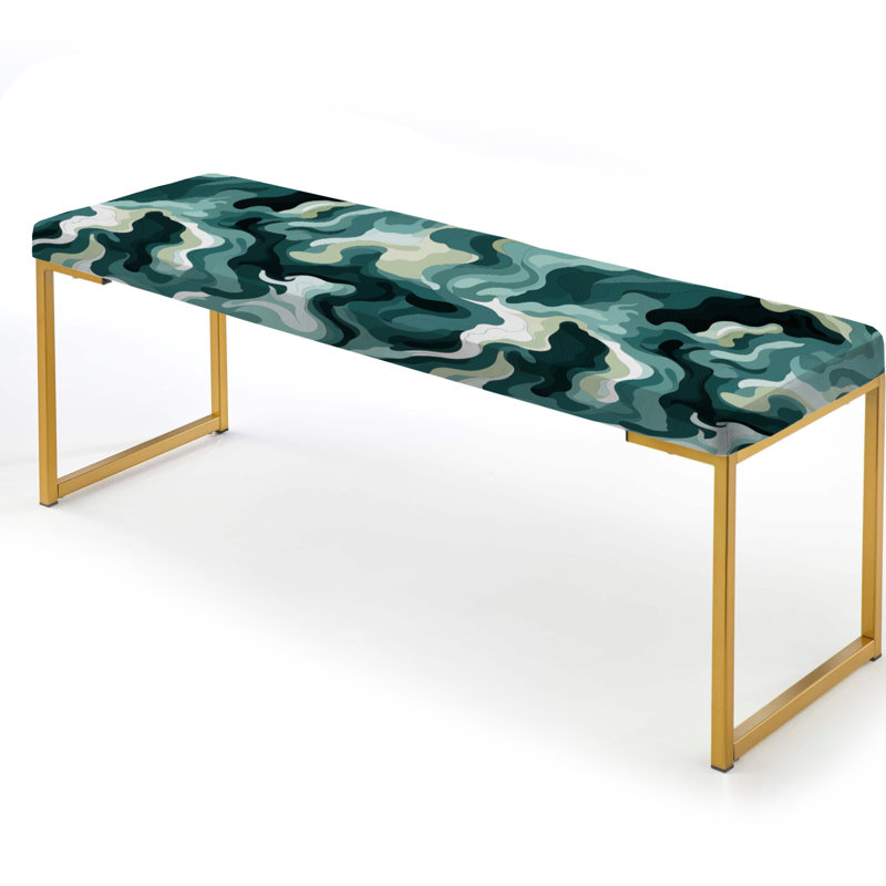 Banc rembourré or, Green Chic Camouflage Fashion