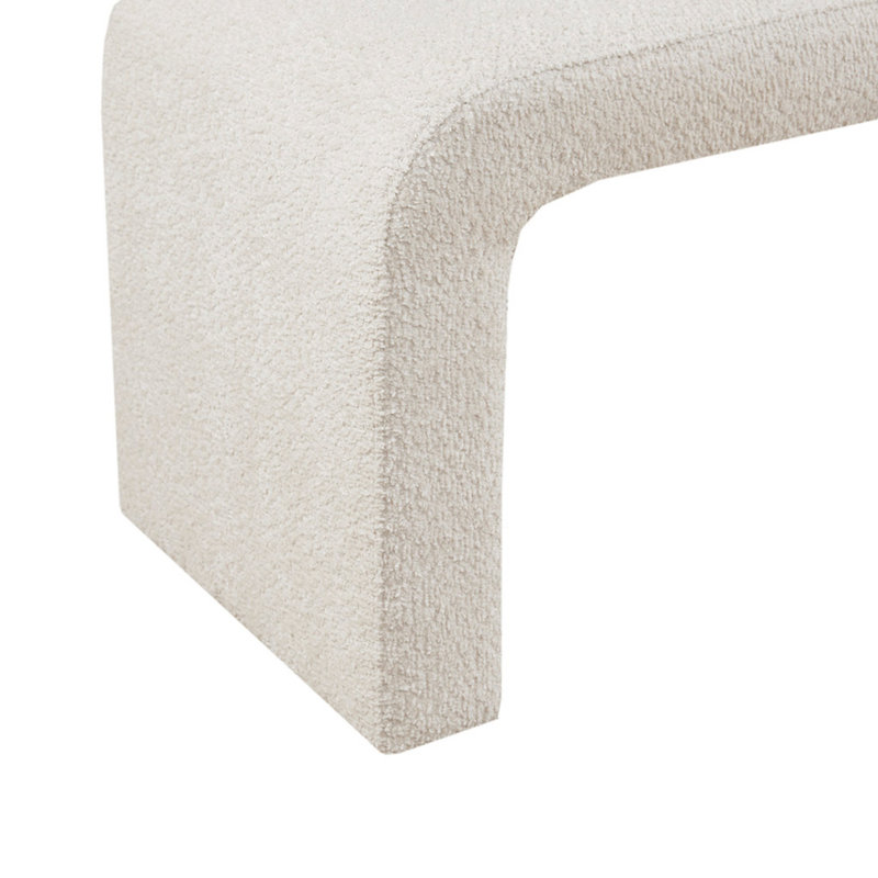 Banc Modern Minimalis, Crème, crème, H 18 po x l 42 po x P 16 po