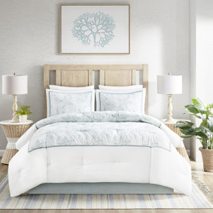 Édredon en blanc, 100% coton, brodé foncé, surdimensionné et chaud, comprend un édredon, une jupe de lit, 2 taies décoratives, du coton et de la literie rembourrée