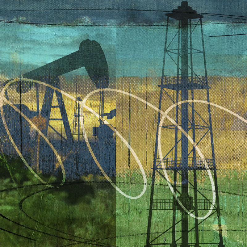 Collage de puits de pétrole et de puits de pétrole, H 12 po x l 12 po x P 1,25 po