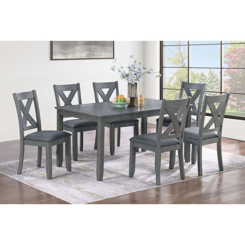 Modern Style Dining Table 6x Chairs 7pcs Dining Set