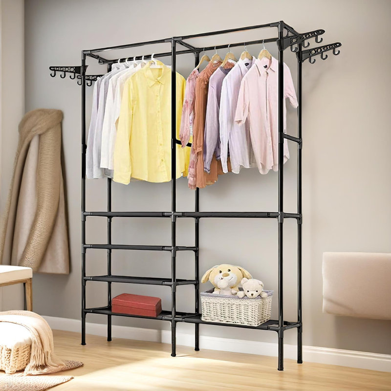 Heavy Duty Metal Clothes Rail Open Wardrobe Bedroom Furniture