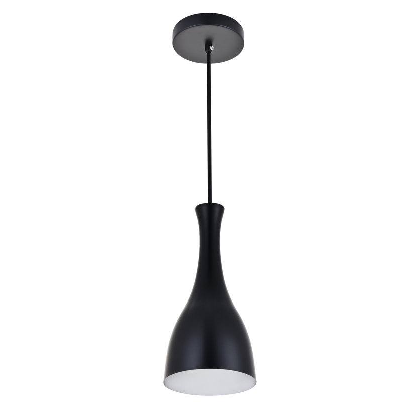 Luminaire suspendu conique à 1 lumière Lavigne, Noir
