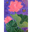 Papillons sur un lotus en fleurs | Acrylique sur toile | Par Ruchi Gupta