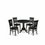 Ensemble de table de salle à manger moderne 5 pièces comprenant une table de cuisine ronde avec piédestal et 4 chaises de salle à manger, 36 po x 36 po, noir-108003992-108003994-96489791