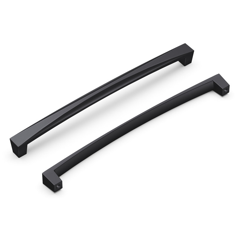 Crest Collection Handle Pull - 12" Center to Center Cabinet Pull Satin Nickel - Mid-century Modern Hardware for Drawers & Cabinets