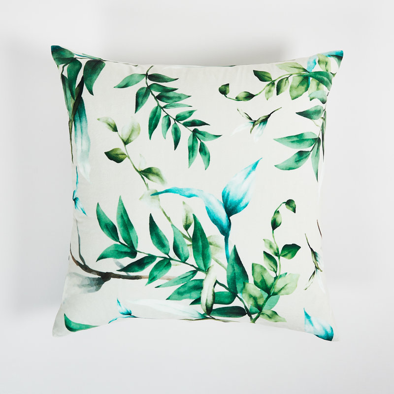 Floral Green Throw Pillow 24"