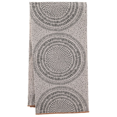LINEN BLEND TEA TOWEL  PAINTED CIRCLES