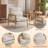2Pcs Chenille Accent Chair Armchair With Pillow-1175849212