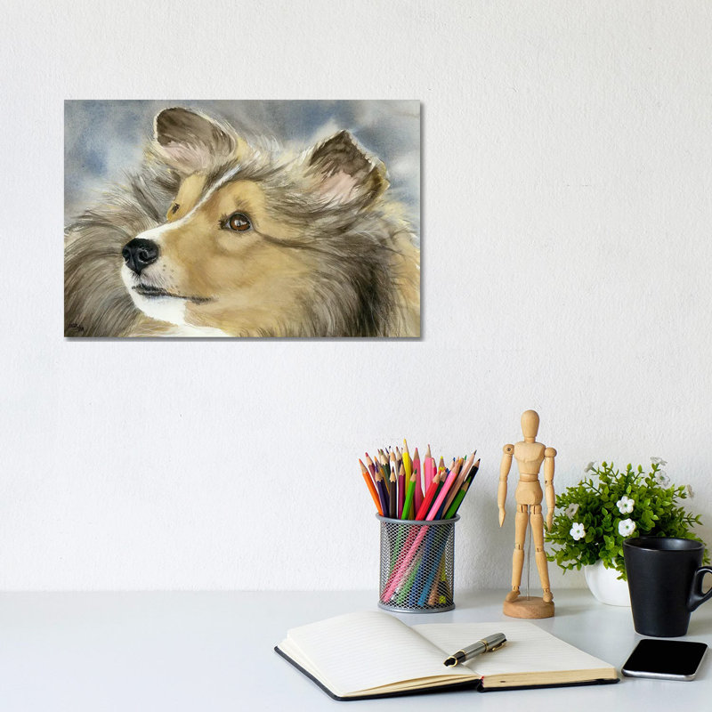 Good Company - Shetland Sheepdog by Judith Stein - Wrapped Canvas Painting, 20.32cm H x 30.48cm W