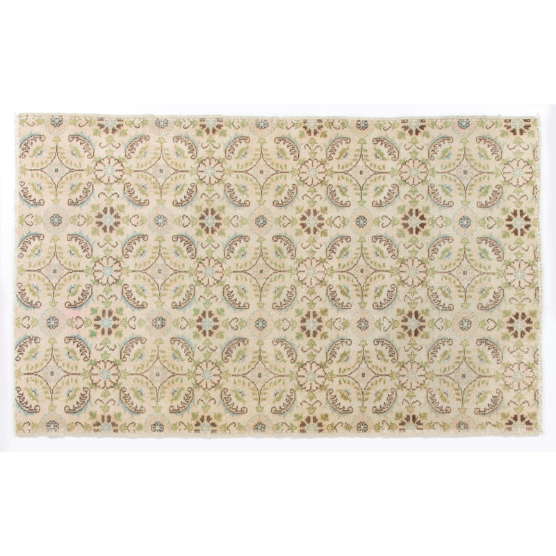 Tapis turc Oushak fait à la main avec motif floral