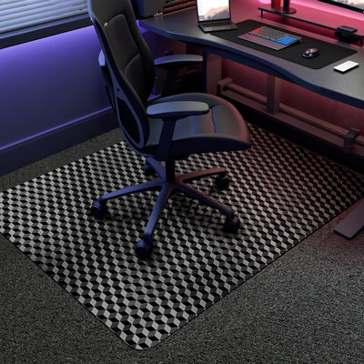 Tapis de chaise de bureau pour tapis, tapis de chaise de bureau d'ordinateur 48 po x 30 po pour les planchers à moquette basse. Noir