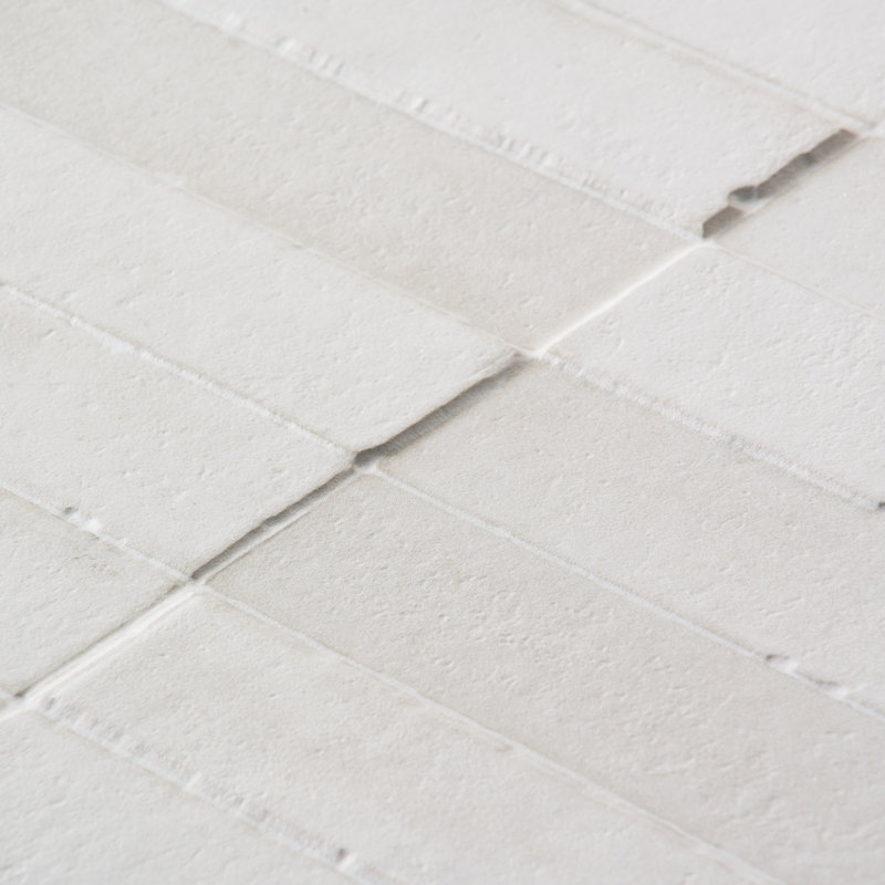 Devi 16x48 Matte Textured Ceramic Tile, Devi Linen White