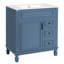 Meuble-lavabo de 30 po avec lavabo en céramique, petite armoire de salle de bain, armoire moderne avec 2 tiroirs et tablette réglable-287166967