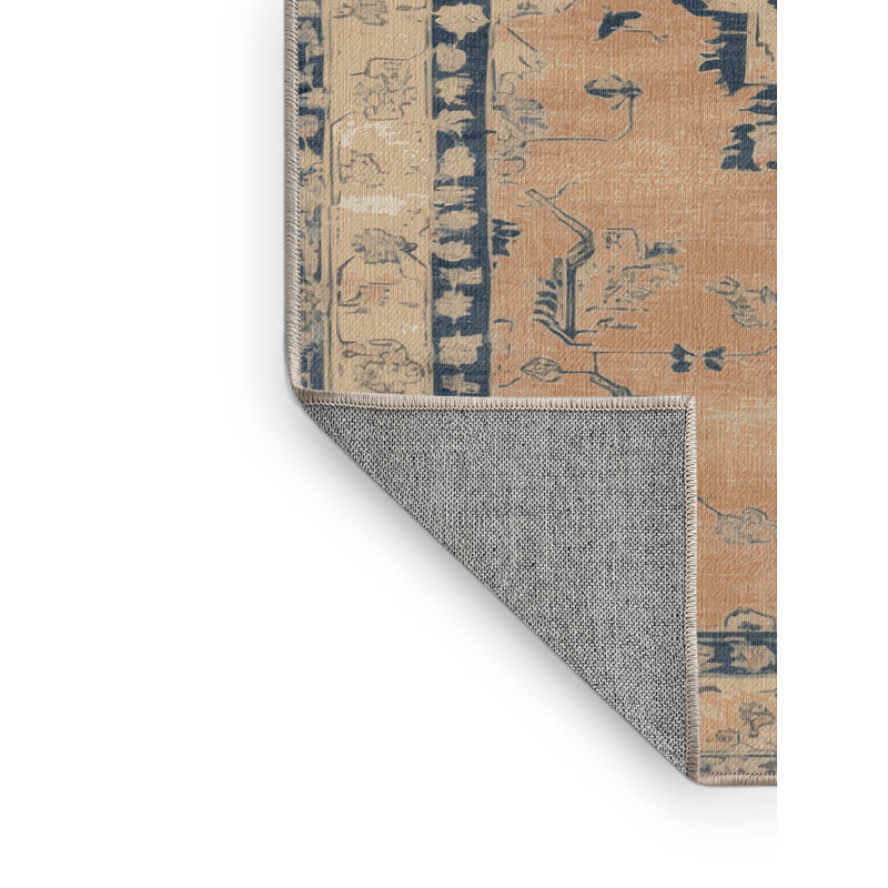 Tapis brun lavable à la machine, Rond 7 pi