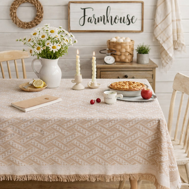 Nappe Farmhouse, L 120 po x l 72 po , Kaki