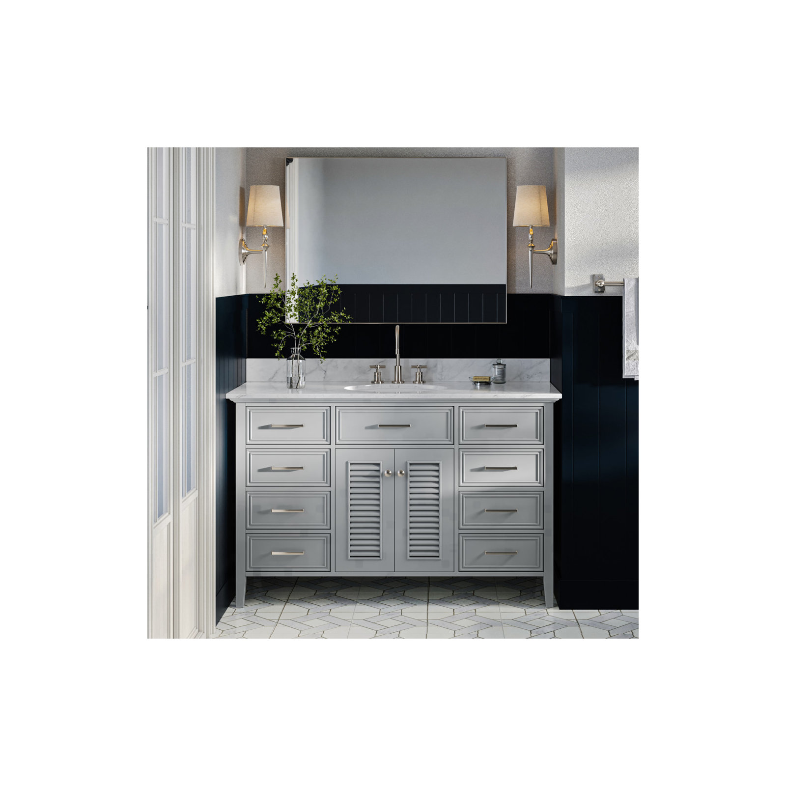 55'' Single Bathroom Vanity, Gray