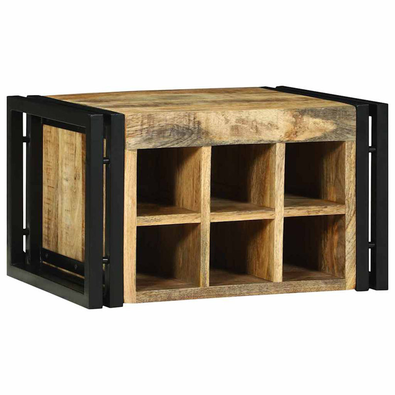 Solid Wood Open Shelving Wine Bottle Rack, Natural