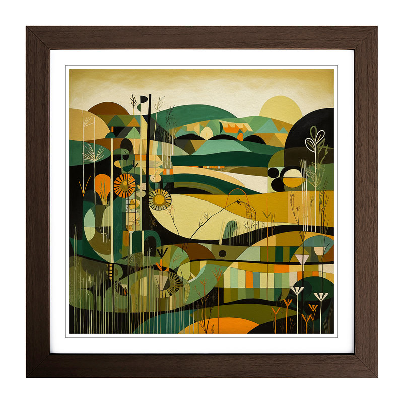 Meadow Constructivism No.1 - Framed Print, Walnut