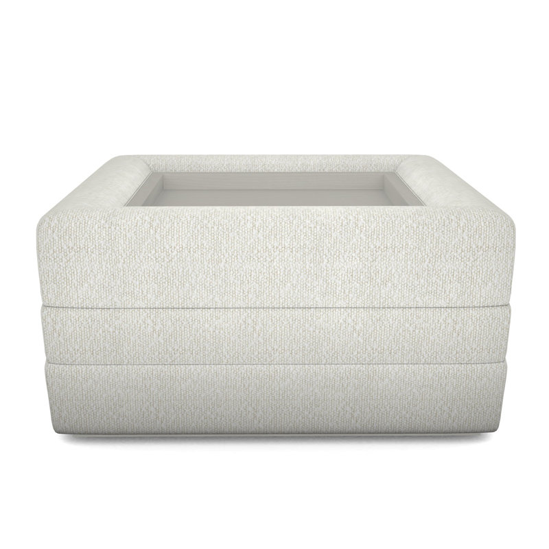 Boyden Ottoman with Wood Tray, Wrenn, Kenworth Pearl