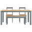 Geremia 4 - Person Wood Patio Dining Set with-320323539-320323550