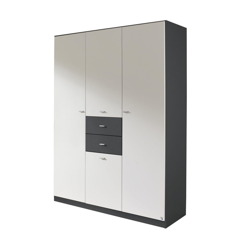 Laferty 4 Door Wardrobe, Metallic Grey